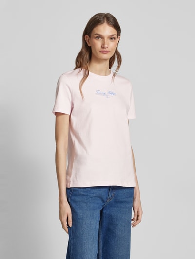 Tommy Hilfiger T-Shirt mit Label-Print Rosa 4