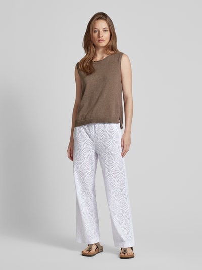 Cambio Broek met broderie anglaise, model 'CLARA' Wit - 1