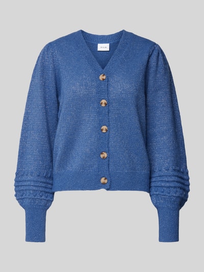 Vila Strickjacke mit Knopfleiste Modell 'TULI' Blau 1