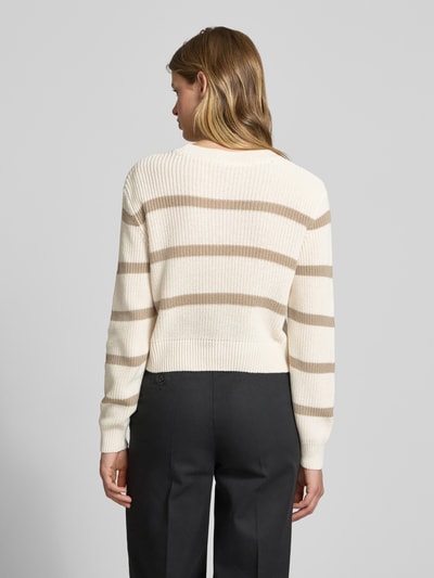 Noisy May Gebreide pullover met ribboorden Ecru - 5