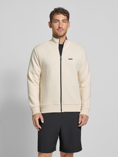 BOSS Green Regular Fit Sweatjacke mit Baumwoll-Anteil Modell 'SW_LEAGUE SKAZ' Beige 4