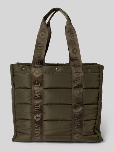 Hey Marly Shopper met doorgestikte naden, model 'Best Buddy' Donkergroen - 4