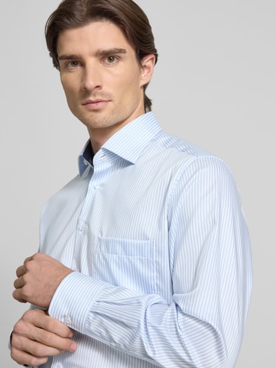 ETERNA Comfort Fit Businesshemd mit Knopfleiste Bleu 3