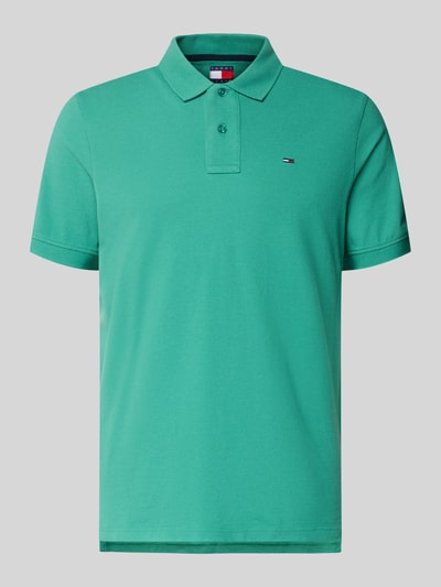 Produktfoto, Regular Fit Poloshirt aus reiner Baumwolle van Tommy Jeans in effen kleuren, logostitching, piqué structuur, korte mouw