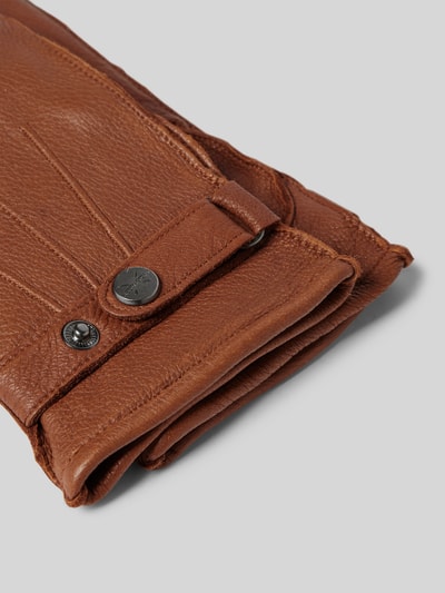 Pearlwood Handschuhe aus Leder mit Label-Detail Cognac 2