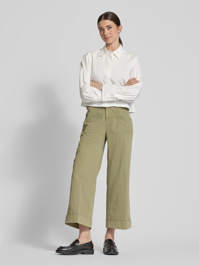 Lauren Ralph Lauren Loose fit broek met cargozakken, model 'ZABRENAH' Olijfgroen - 1