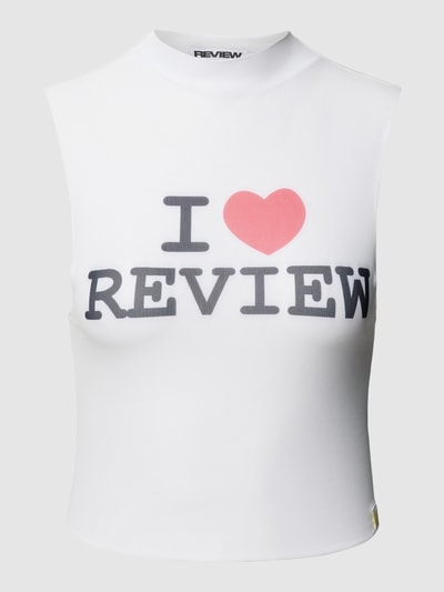 Review Mesh Top mit STAR Print Weiss 2