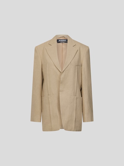 Jacquemus Leinenblazer mit Reverskragen Beige 2