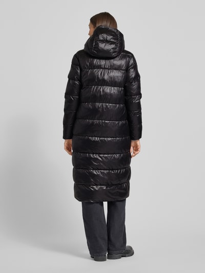 Blauer Usa Gewatteerde lange jas met labeldetail, model 'BELLEVUE' Zwart - 5