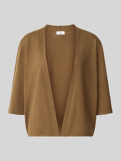 Produktfoto, Regular Fit Bolero aus reiner Baumwolle von s.Oliver RED LABEL in Braun, locker geschnitten mit halblangen Ärmeln, strukturierte Oberfläche