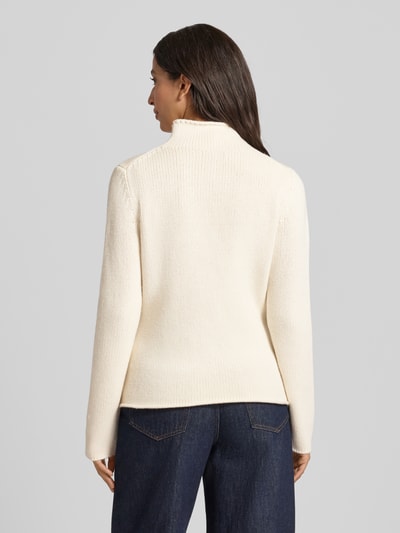 Fynch-Hatton Gebreide pullover van lanawol met opstaande kraag Offwhite - 5