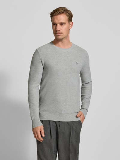 Polo Ralph Lauren Gebreide pullover met labelstitching Lichtgrijs gemêleerd - 4