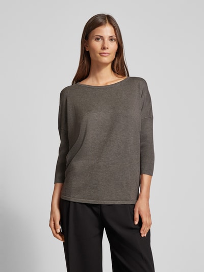 FREE/QUENT Gebreide pullover met ronde hals, model 'JONE' Taupe - 4