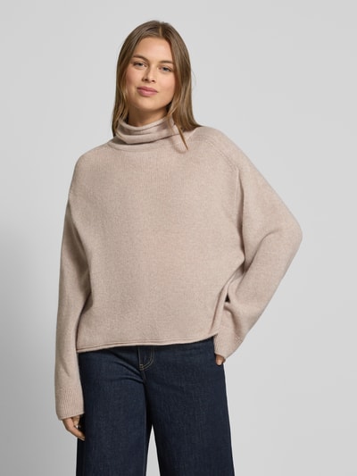 Marc O'Polo Sweter z golfem o kroju relaxed fit z Mieszanka wełny Kamienny 4