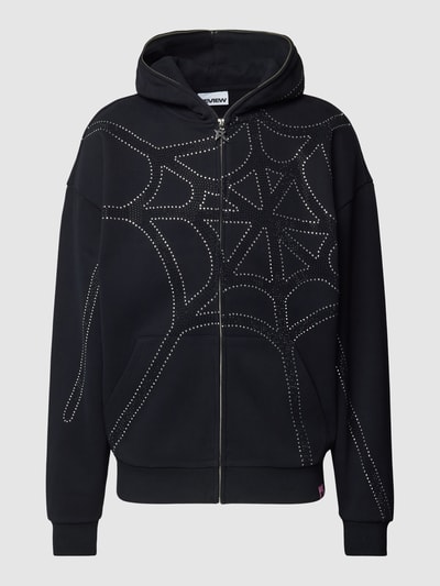 REVIEW Sweatjacke mit Strasssteinbesatz Black 2
