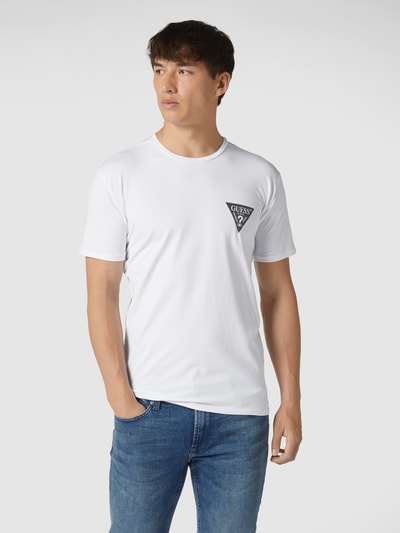 Guess T-shirt z odblaskowym nadrukiem z logo Biały 4