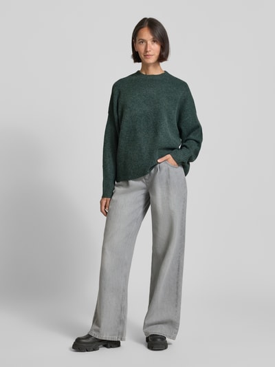 Vero Moda Relaxed Fit Pullover mit Woll-Anteil Modell 'BOOM' Dunkelgruen 1