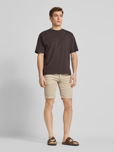 MAC Regular Fit Shorts mit Tunnelzug Beige 1