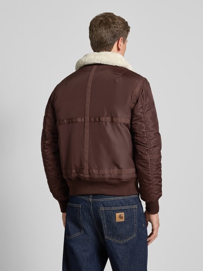 Alpha Industries Bomberjacke mit Reißverschluss und Label-Patch Mittelbraun 5