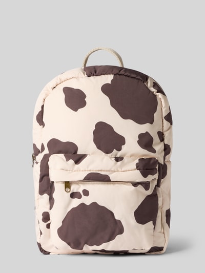 STUDIO NOOS Rucksack mit Allover-Animal-Print Modell 'Holy Cow' Dunkelbraun 2