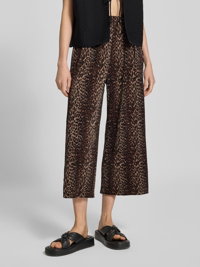 Pieces Regular fit culotte in kreuklook, model 'FLORA' Zand - 4