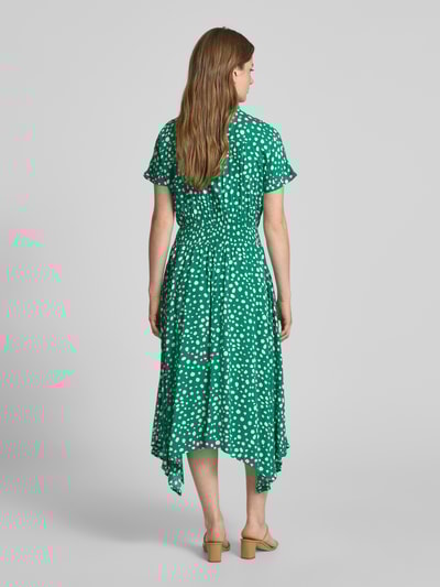 Apricot Midikleid mit Hemdblusenkragen Gruen 5