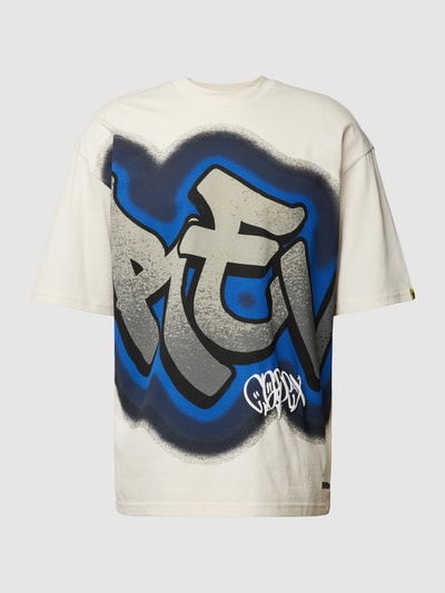 REVIEW Oversized T-Shirt mit Graffiti Print Ecru 2