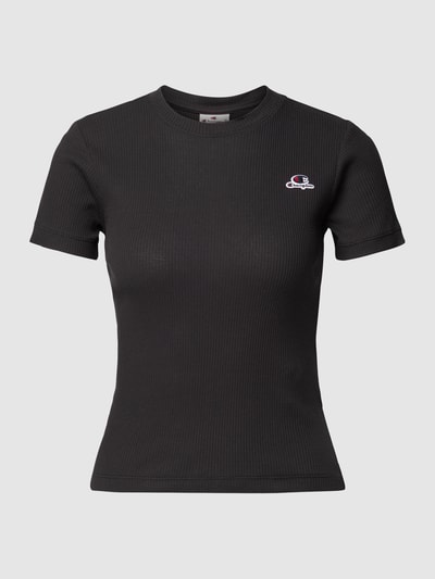 CHAMPION T-shirt in riblook Zwart - 2