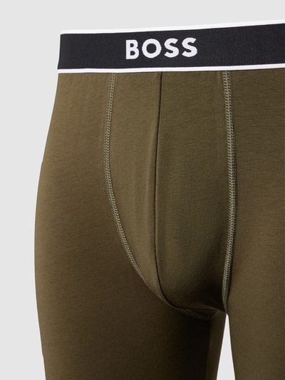 BOSS Legginsy z elastycznym paskiem model ‘Long John’ Zielony 2