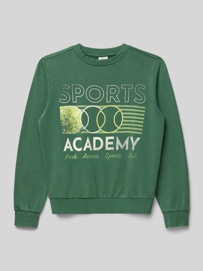 s.Oliver RED LABEL Regular fit sweatshirt van katoenmix Groen - 1
