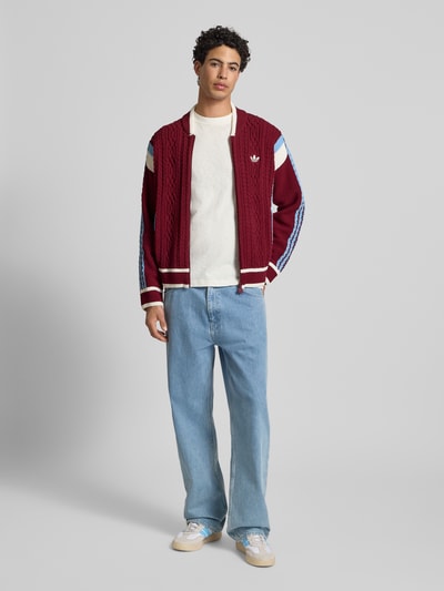 adidas Originals Regular fit jack in gebreide look, model 'Wicons' Bordeaux - 1