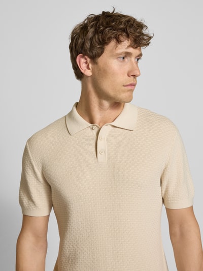 MCNEAL Gebreide polo met korte knoopsluiting Zand - 3