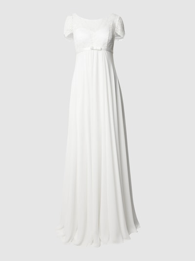 Luxuar Brautkleid mit Zierschleife Offwhite 2