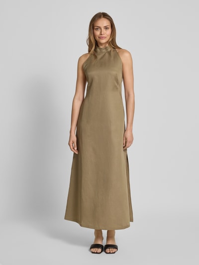 Ivy Oak Leinenkleid mit Neckholder Modell 'NELA' Khaki 4