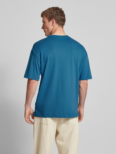 Blend T-shirt met motiefstitching, model 'JIM' Blauw - 5