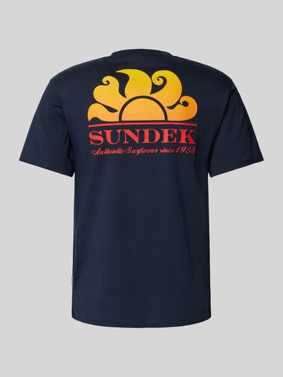 Sundek T-shirt met borstzak, model 'New Herbert' Marineblauw - 3