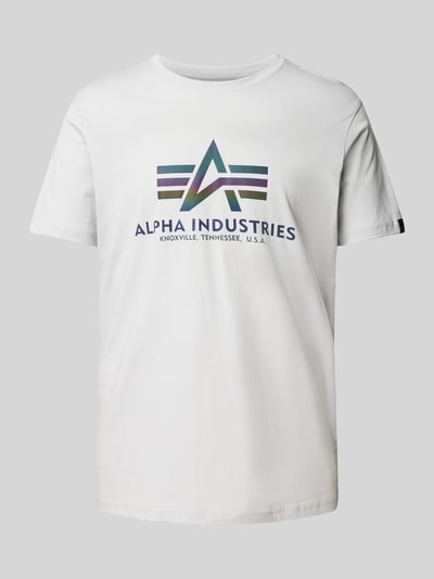 Alpha Industries T-Shirt mit Label-Print Hellgrau 2
