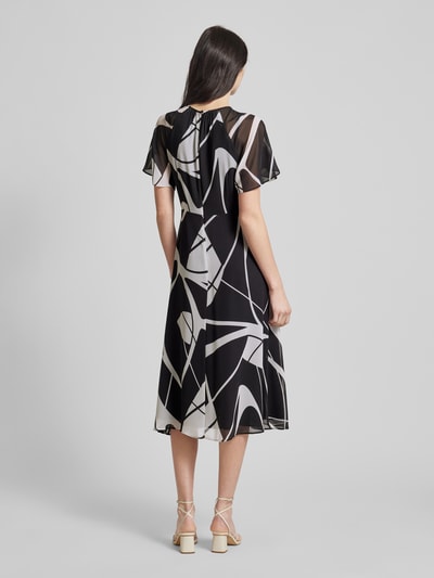 comma Midi-jurk met all-over motief Zwart - 5