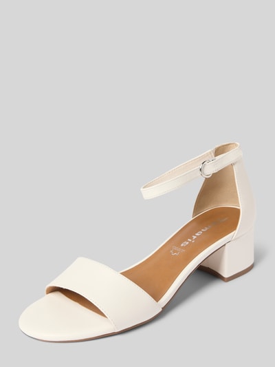 Tamaris Sandały skórzane na słupku Biały 1