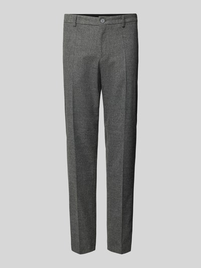 BOSS Slim fit pantalon met persplooien, model 'Genius' Middengrijs - 2