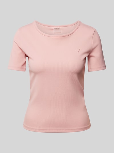 Guess Activewear T-Shirt mit geripptem Rundhalsausschnitt Modell 'STEFFI' Altrosa 2