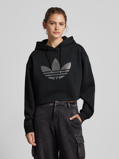 adidas Originals Krótka bluza z kapturem Czarny 4