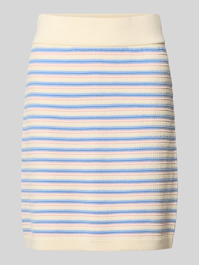 Produktfoto, Strickrock mit elastischem Bund von Gant, bawełna, prosty krój, spódnica mini, szerokość w rozmiarze S 35 cm, całkowita długość 49 cm, paski w pastelowych kolorach