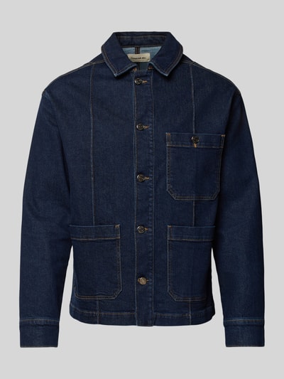 Thinking Mu Jeansjack met kentkraag Blauw - 2