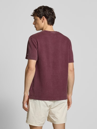 CHAMPION T-Shirt mit Strukturmuster und Rundhalsausschnitt Bordeaux 5