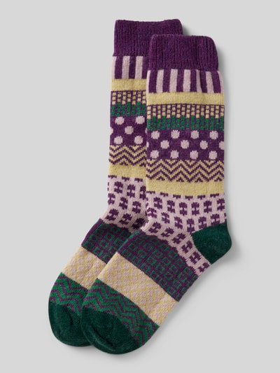 Jake*s Casual Socken mit Teilungsnähten Violett 1