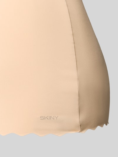 Produktfoto, Unterhemd mit herausnehmbaren Pads von Skiny in Beige mit Wellensaum, Material-Mix mit Stretch-Anteil, körpernahe Passform