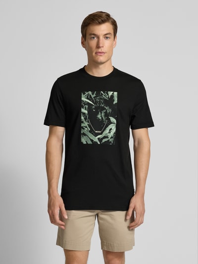 BOSS Orange Regular Fit T-Shirt aus reiner Baumwolle Modell 'ANIMALI' Black 4