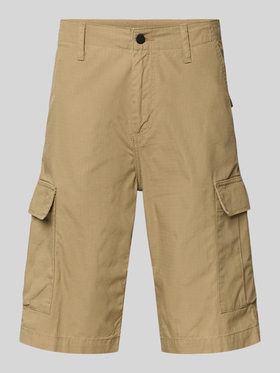Produktfoto, Shorts mit Cargotaschen von Carhartt Work In Progress, beżowy, krój regular fit, szerokie nogawki, kieszenie cargo i tylne, Szerokość w rozmiarze 32: 43 cm, długość wewnętrzna nogawki w rozmiarze 32: 29 cm