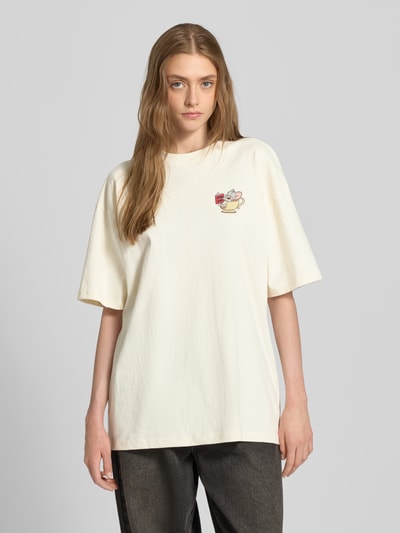 REVIEW Oversized T-Shirt mit Motiv-Print Offwhite 4